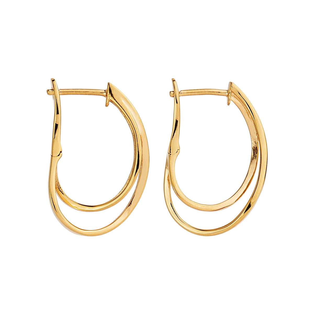 Gold plated double wire hoop