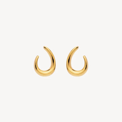 Baby Curl Stud Earrings Gold Plated