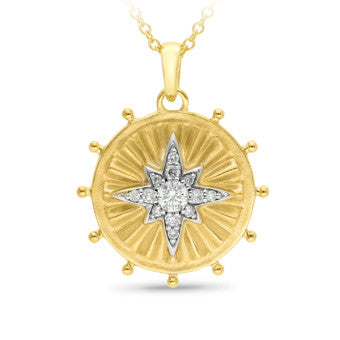 9ct yellow gold diamond star pendant