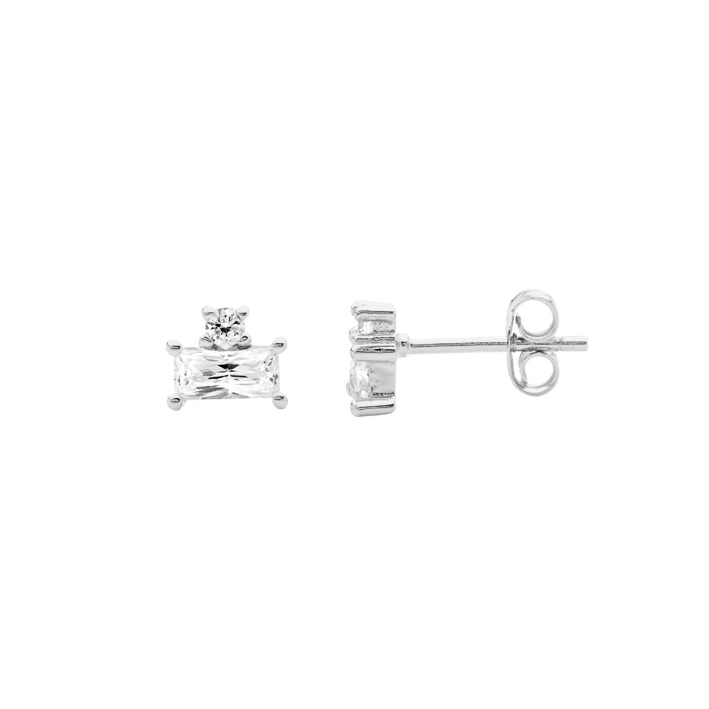 Sterling Silver G/P Cubic Zirconia studs