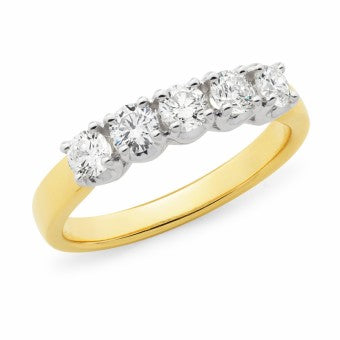 18ct Yellow/White Gold Lab Diamond Ring