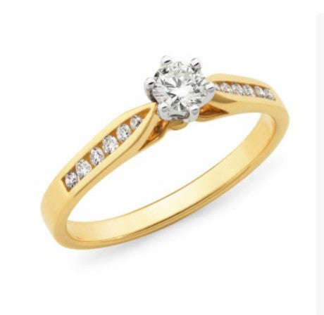 18ct Yellow/White Gold Diamond Engagement Ring