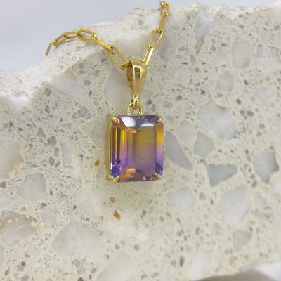 9ct Yellow gold Ametrine Pendant