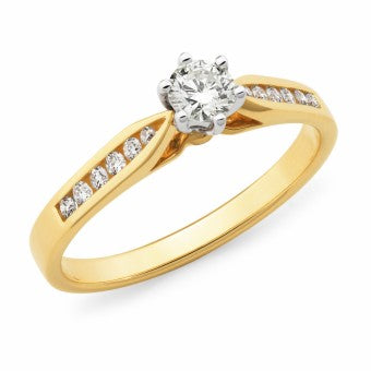 18ct Yellow & White gold Diamond engagement ring