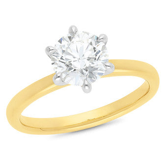 18ct Yellow/White gold Lab Diamond Engagement ring