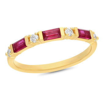 18ct Yellow gold Ruby and Diamond ring