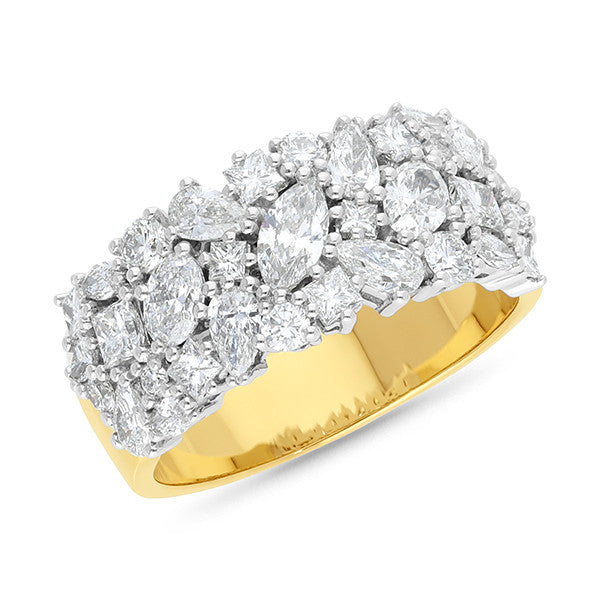 9ct Yellow/White gold Lab Diamond Dress Ring