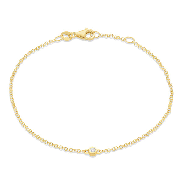 9ct Yellow Gold Lab Diamond Bracelet
