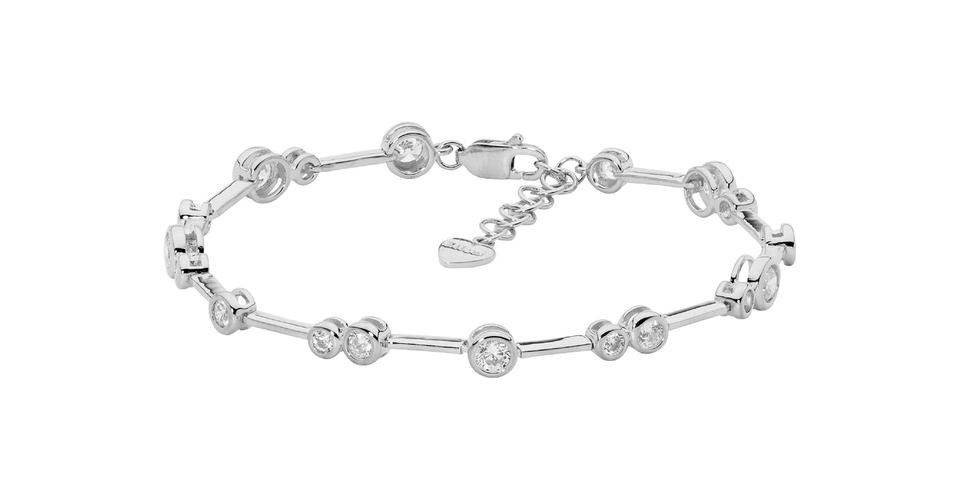 Sterling Silver Bezel Set CZ Bracelet