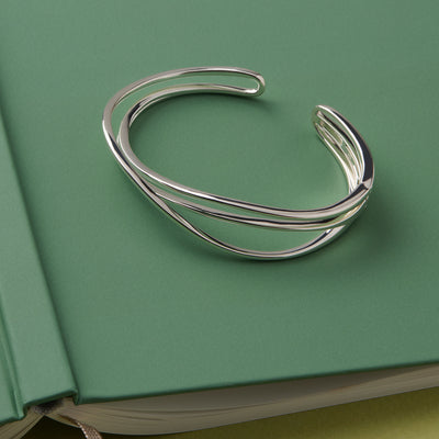 Brise Hinged Silver Cuff