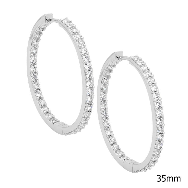 Sterling Silver CZ Hoops