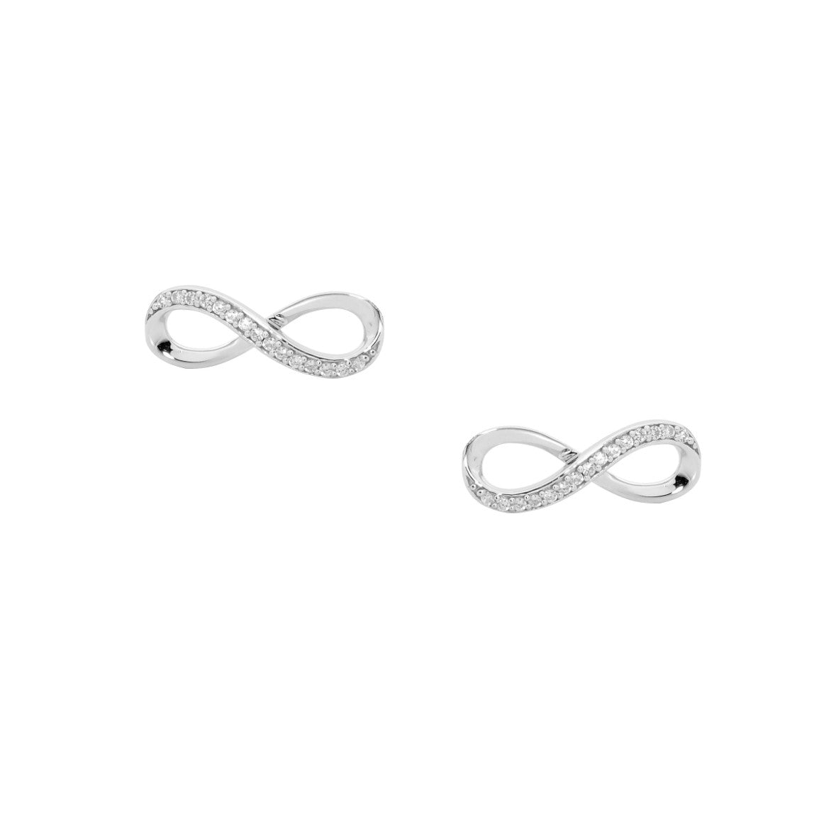 Sterling Silver Cubic Zirconia Infinity Studs