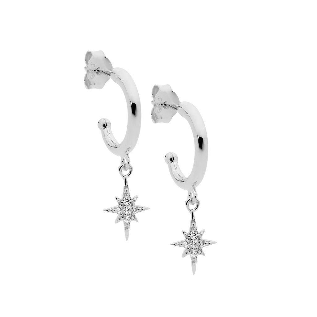 Sterling Silver Cubic Zirconia Star Drops