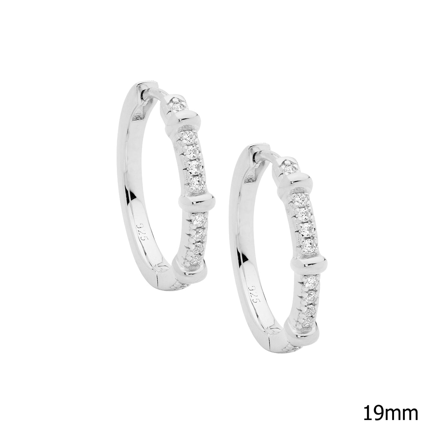 Sterling Silver CZ hoop earrings
