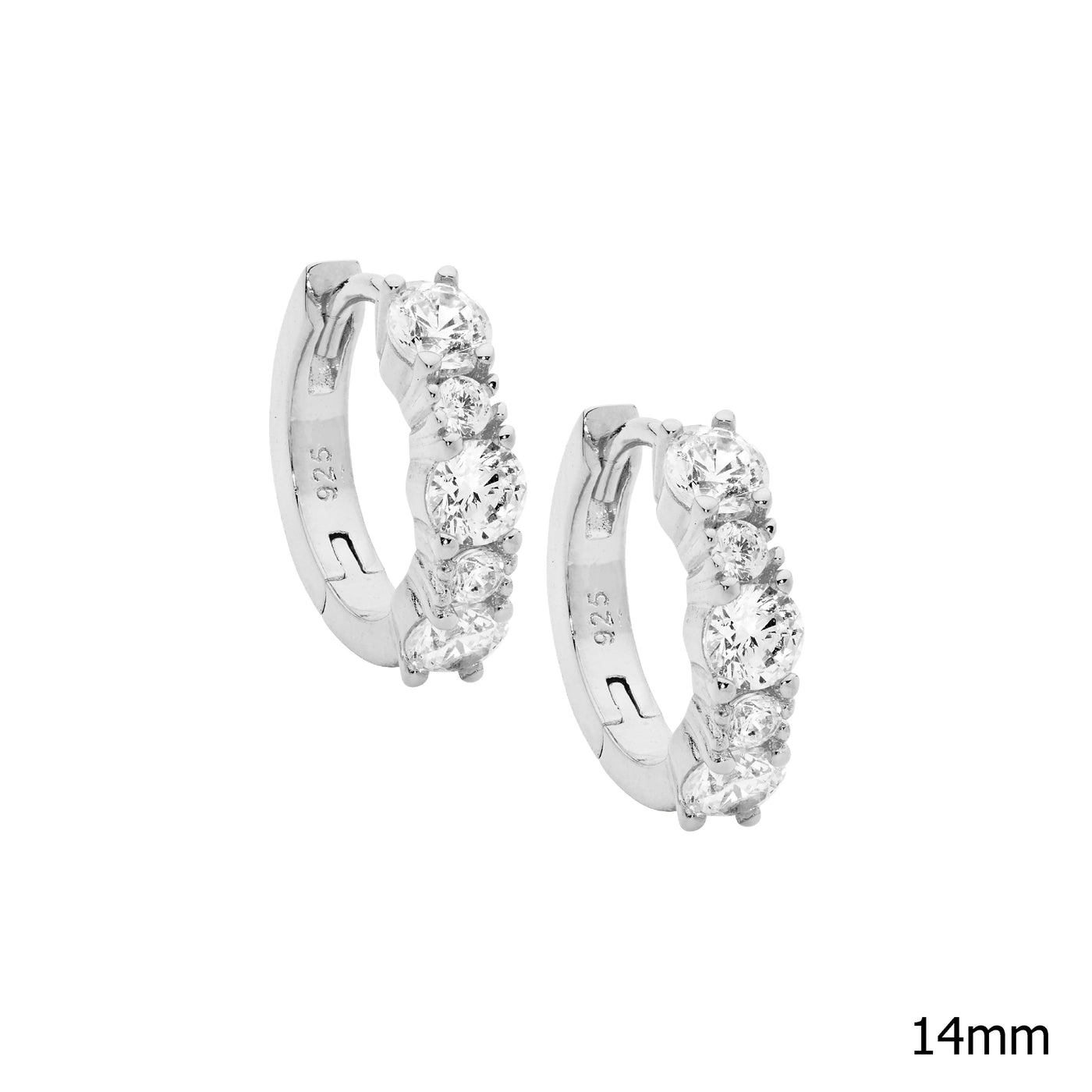 Sterling Silver CZ Huggie Earrings