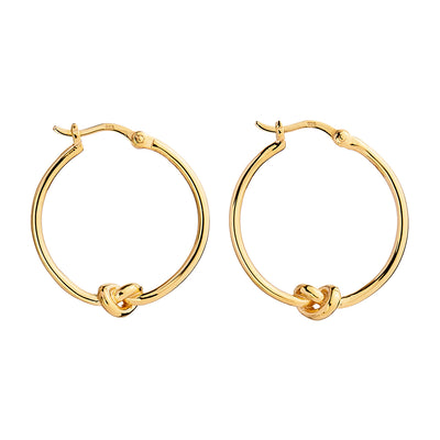 Gold plated round knot hoop