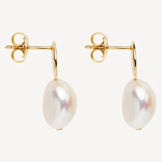 Renaissance Gold plated Baroque pearl fitted drops