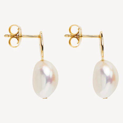 Renaissance Gold plated Baroque pearl fitted drops