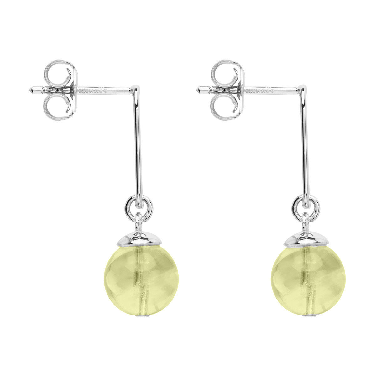 Natura prehnite Sterling silver drops