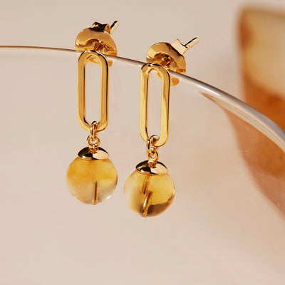 Limoncello Citrine Yellow gold plated drops