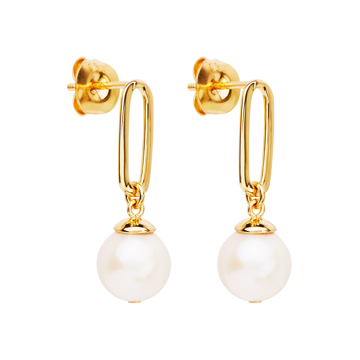 The Enchantress Yellow gold plated Pearl drops