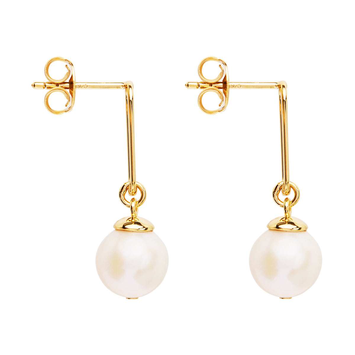 The Enchantress Yellow gold plated Pearl drops