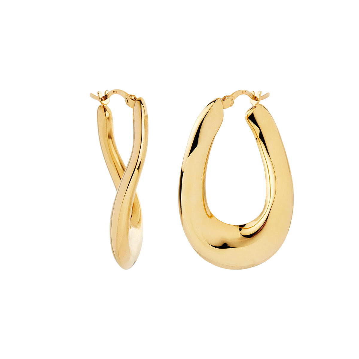 Gravity Yellow Gold plated hoops