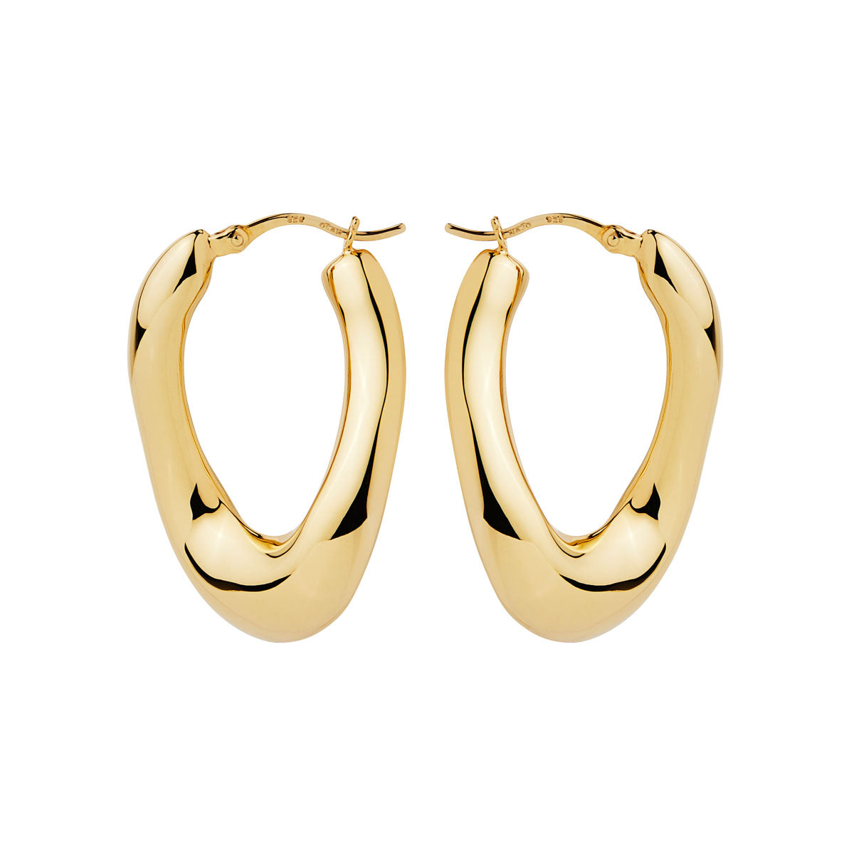 Gravity Yellow Gold plated hoops