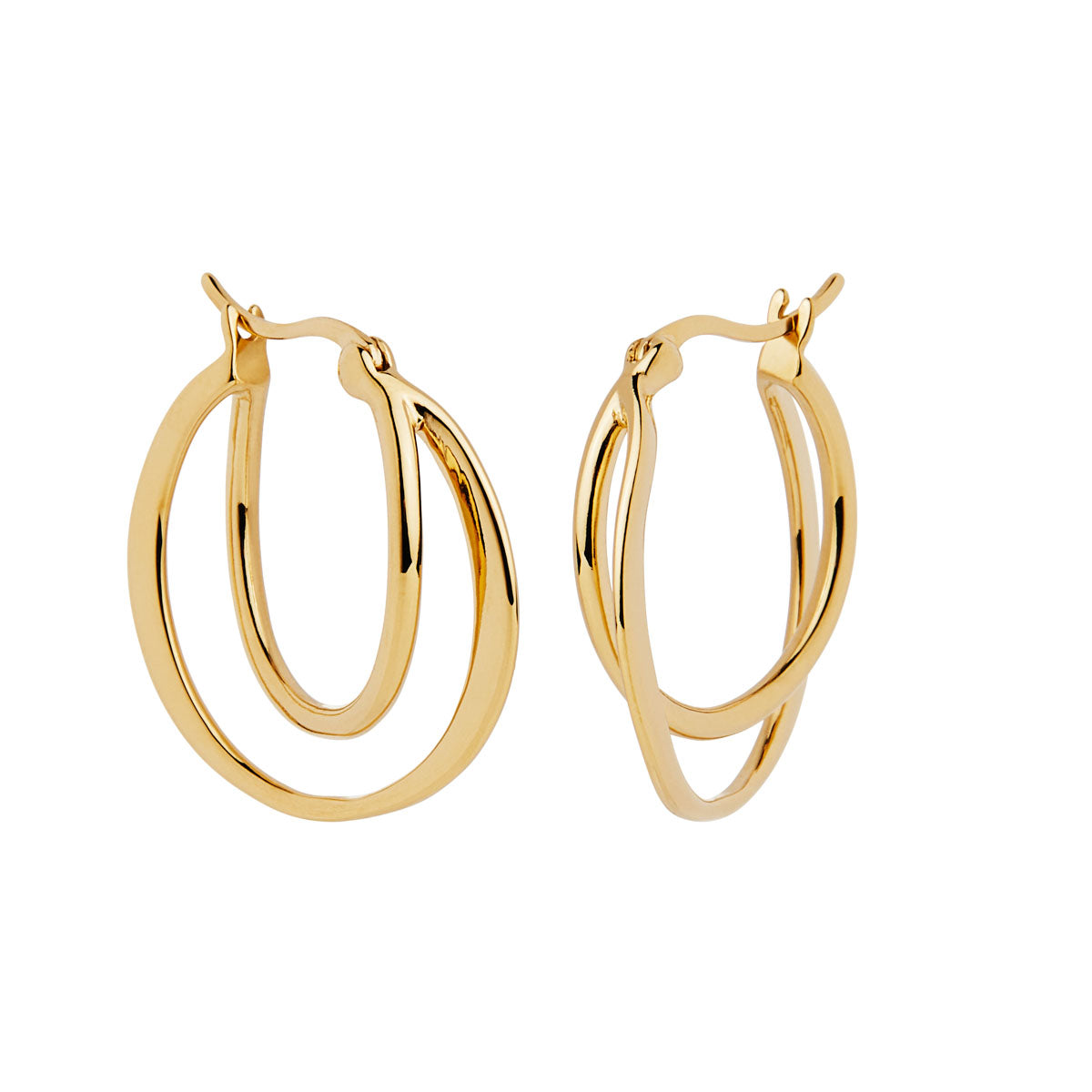 Eclipse Yellow Gold Plated Hoops