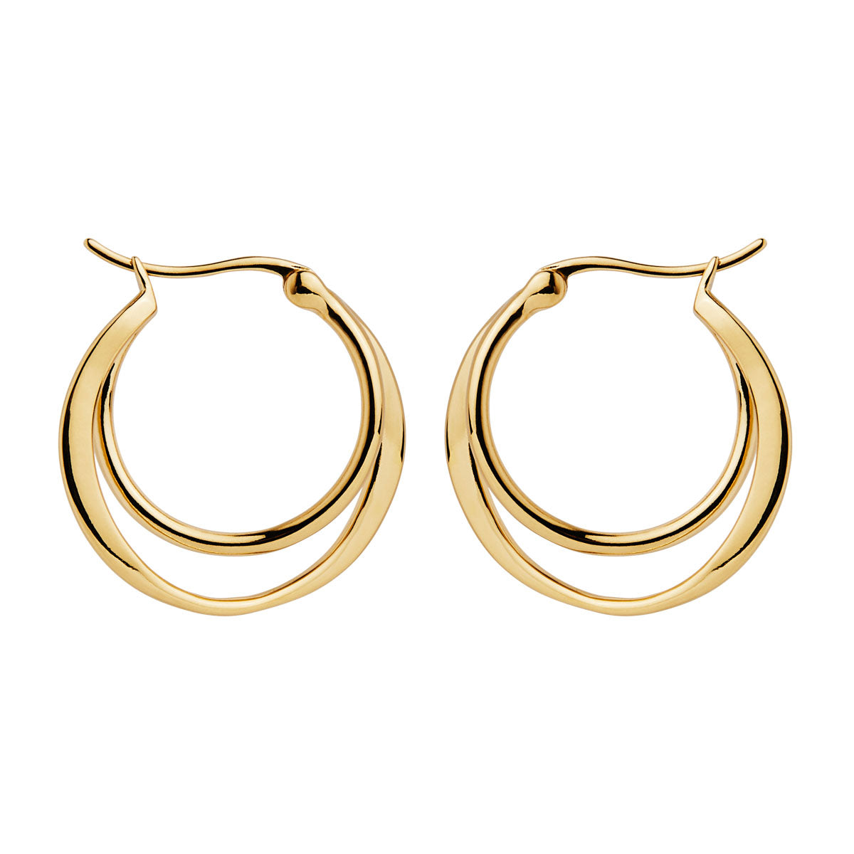 Eclipse Yellow Gold Plated Hoops