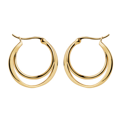 Eclipse Yellow Gold Plated Hoops