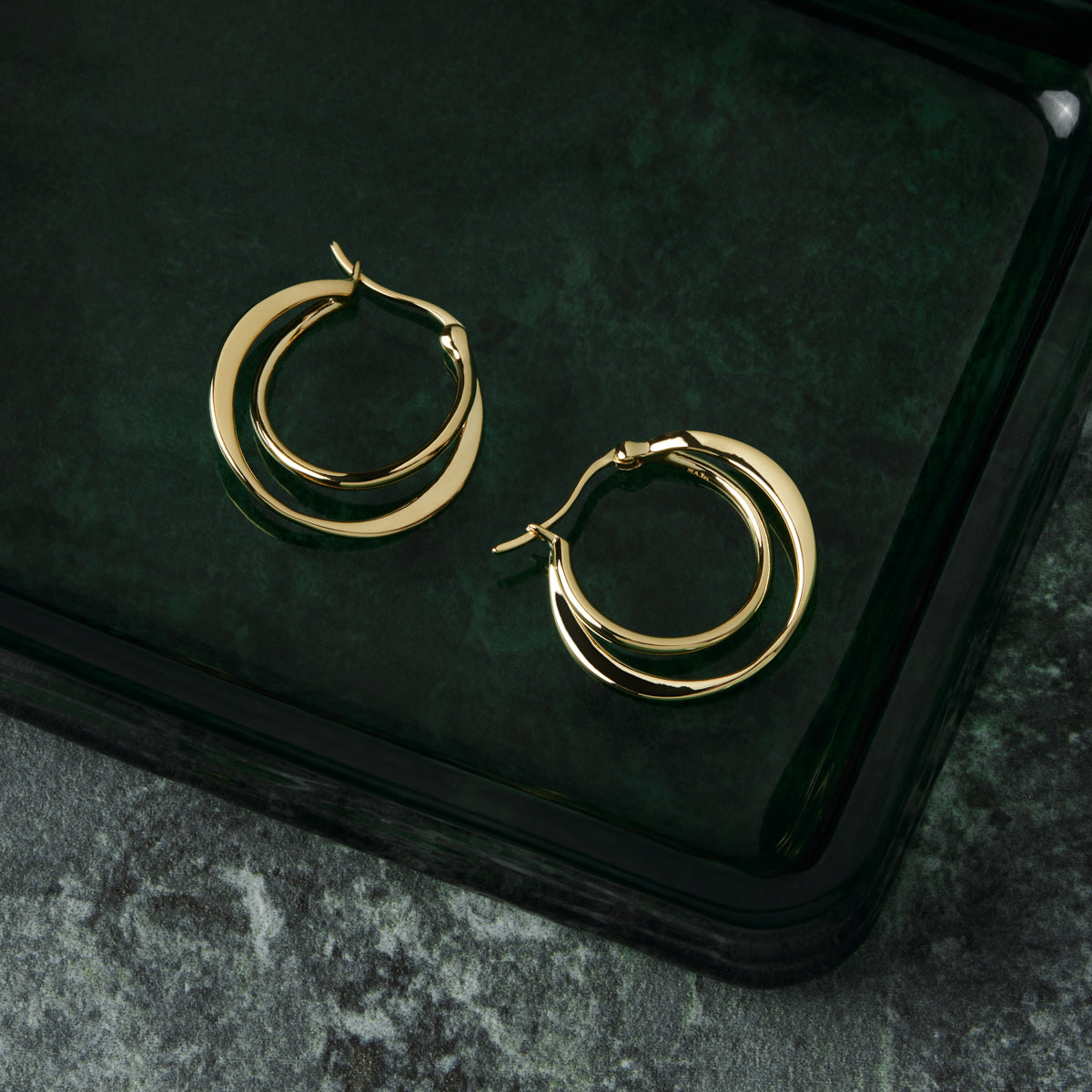 Eclipse Yellow Gold Plated Hoops