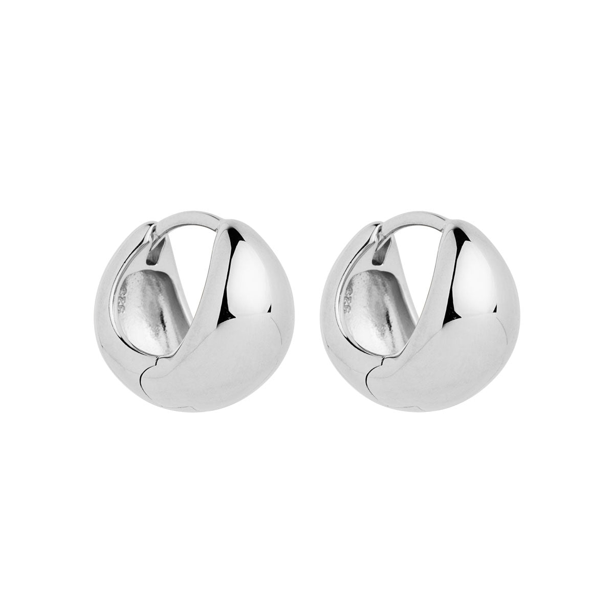 La Muse Silver Huggie Earrings