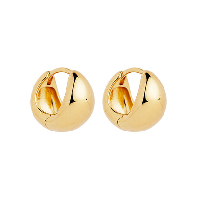 La Muse Yellow Gold Plated Huggie Earrings