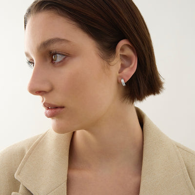 Carrousel Silver Huggie Earrings
