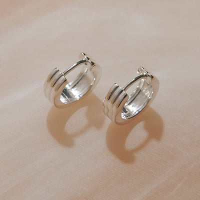 Carrousel Silver Huggie Earrings