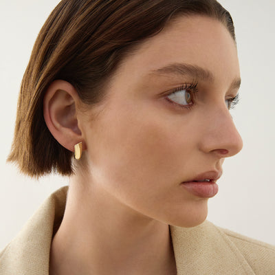 Versailles Yellow Gold Plated Huggie Earrings