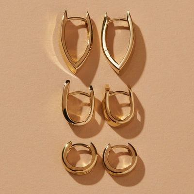 Swan Gold Plated Huggie Earring