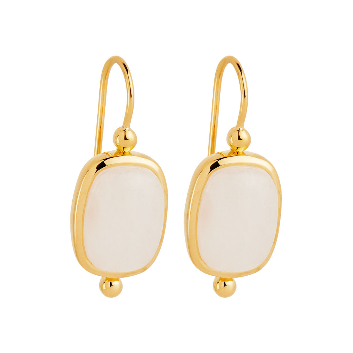 Fleur Yellow Gold Plated Rainbow Moonstone Earrings