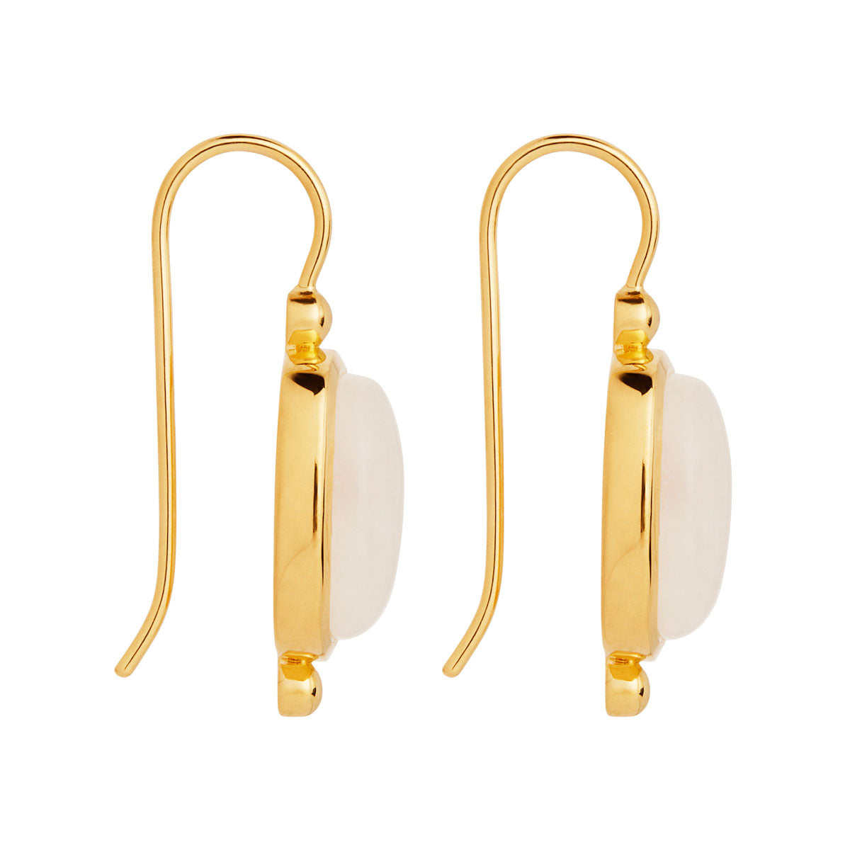 Fleur Yellow Gold Plated Rainbow Moonstone Earrings
