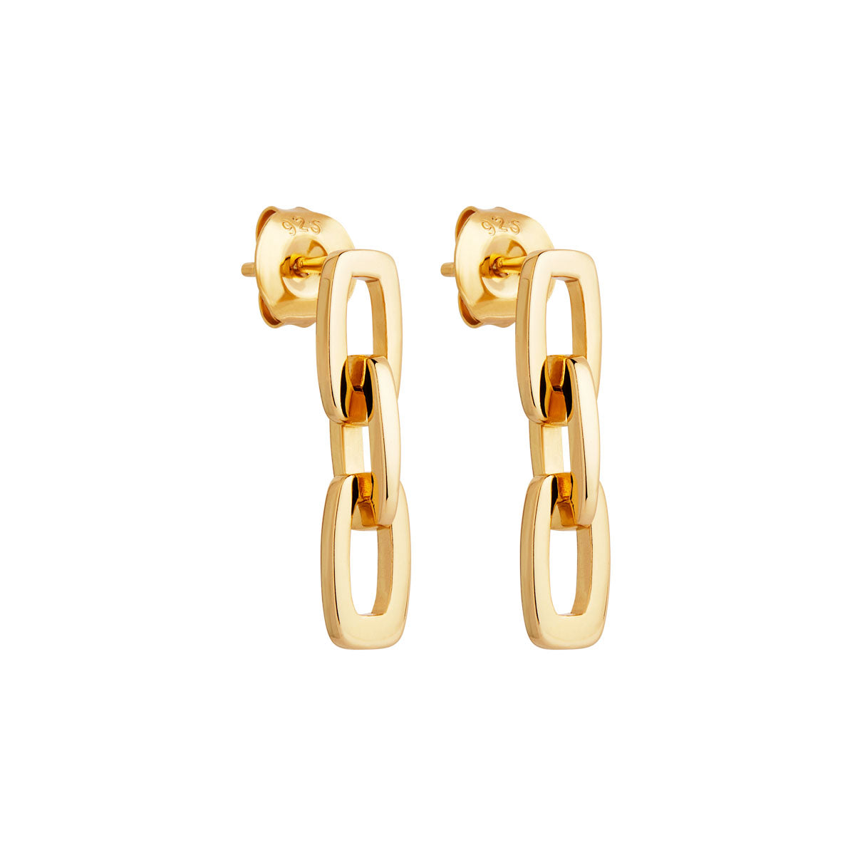 Marchioness Yellow Gold Plated Chain Earrings