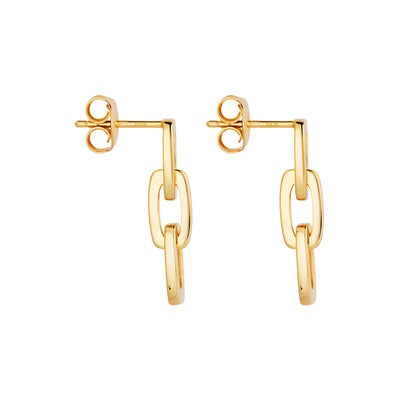 Marchioness Yellow Gold Plated Chain Earrings