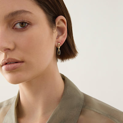Marchioness Yellow Gold Plated Chain Earrings