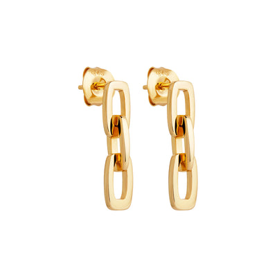 Marchioness Yellow Gold Plated Chain Earrings