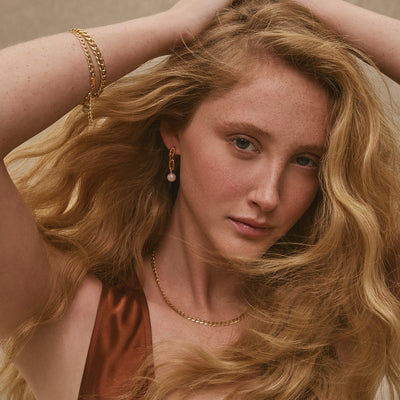 Clair De Lune Yellow Gold Plated Earrings