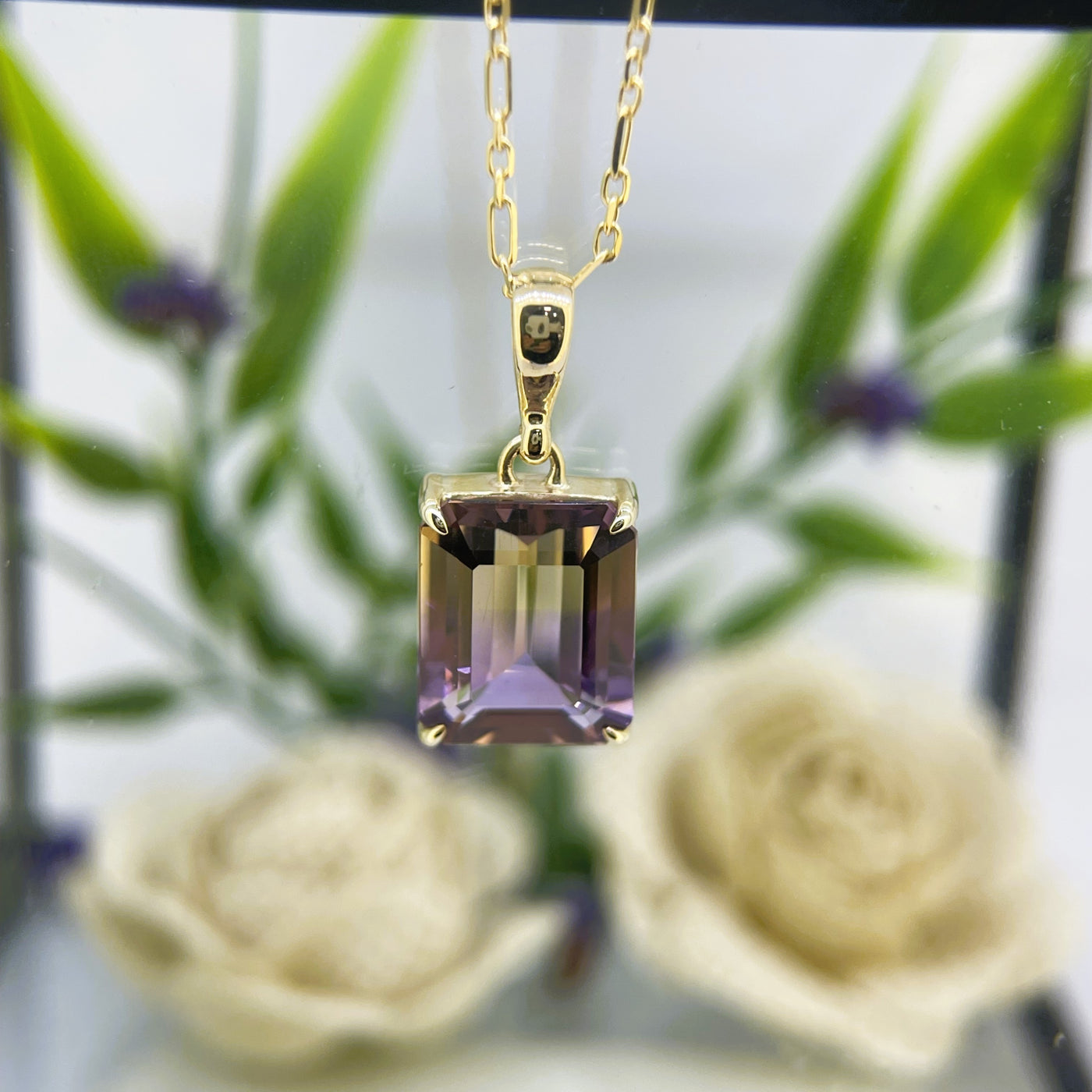 9ct Yellow gold Ametrine Pendant