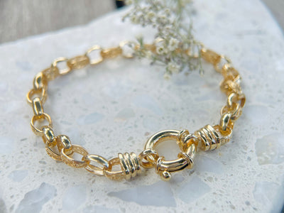 9ct Yellow gold Belcher bracelet