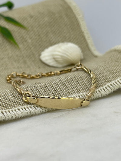 9ct Yellow Gold solid handmade kids banglet