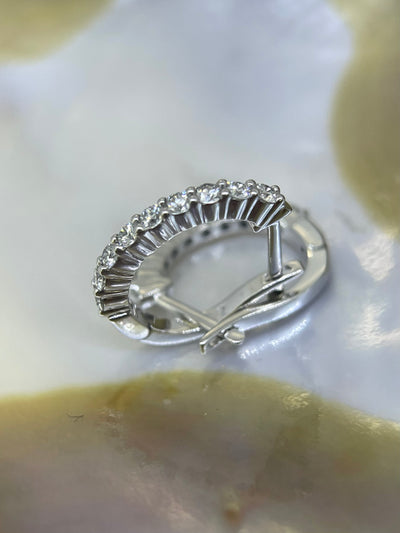 9ct White Gold & Lab grown diamond huggies