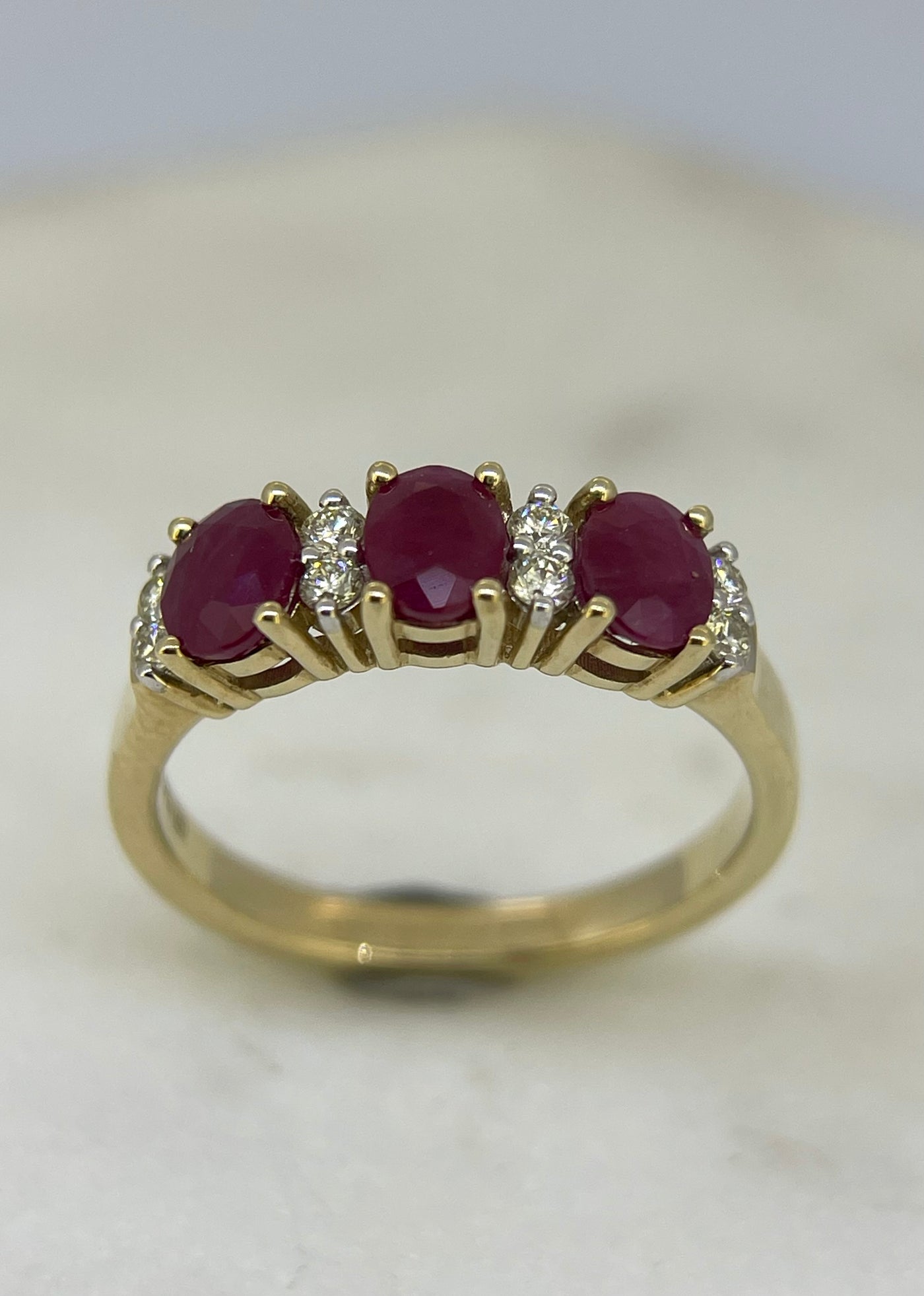 9ct Yellow Gold Ruby & Diamond ring